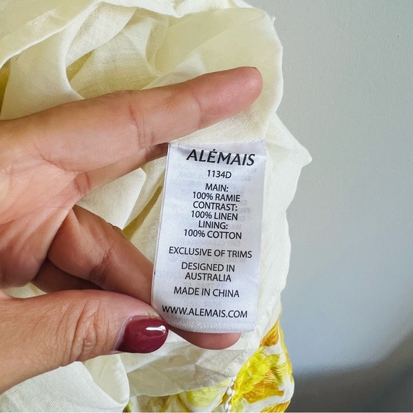 New Alemais Sonny Midi Sundress In Lemon Size 0​ - Picture 11 of 12